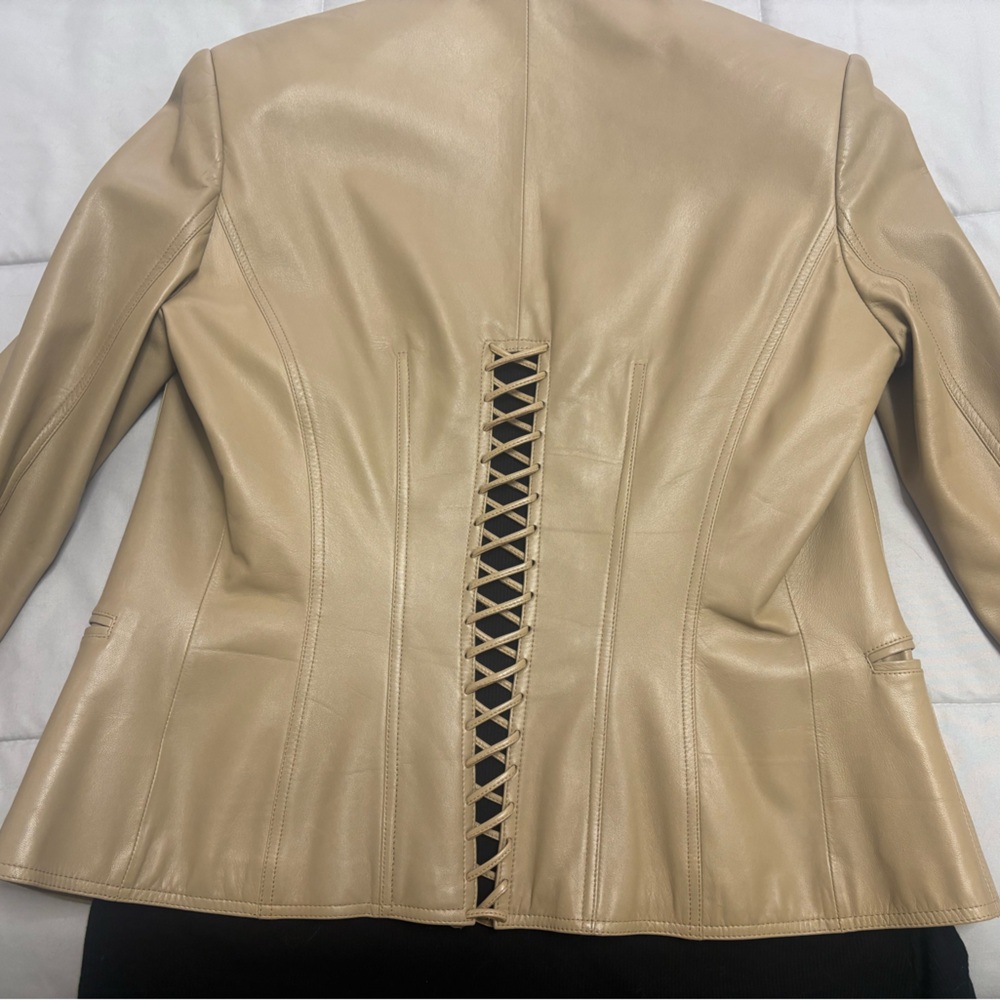 Charles Jourdan Tan Leather Women's Blazer